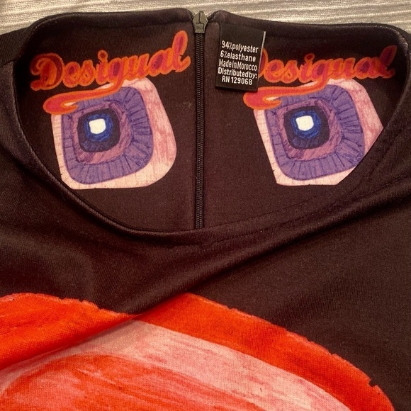 DESIGUAL RHINA A-LINE colorful Mini DRESS WOMEN'S Graphic Knit Sz M - Picture 10 of 10